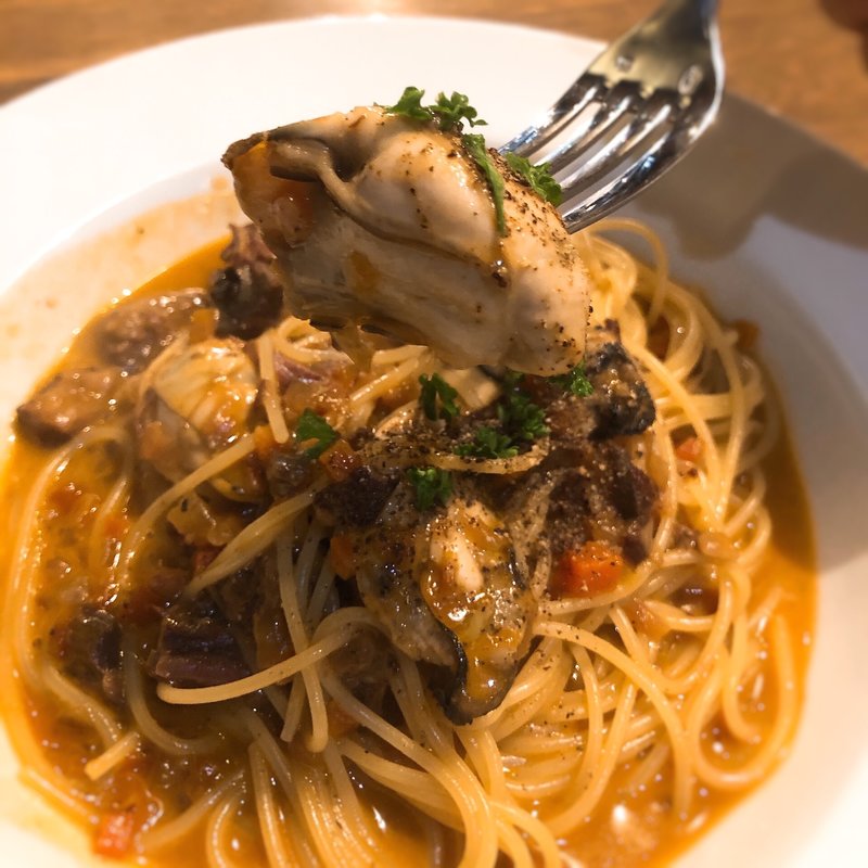 宮島牡蠣と牛肉のパスタ(サラスヴァティ （sarasvati）)