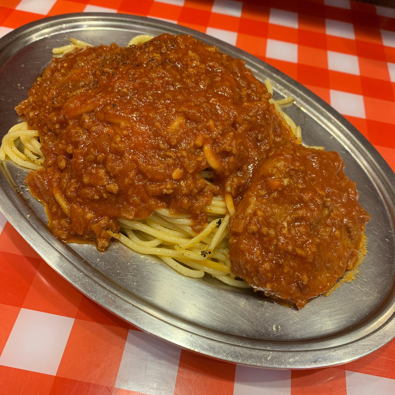 ミートソース ハンバーグ(スパゲッティーのパンチョ 新宿店)