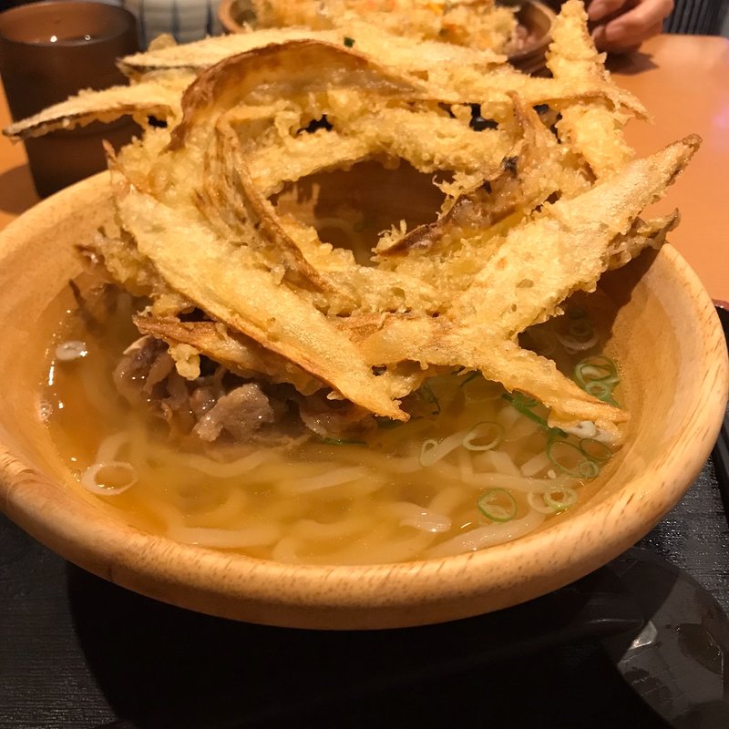 ごぼ天うどん(大地のうどん 博多駅南店)