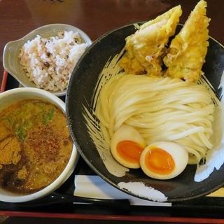 桜島鶏ささみ天とつけ麺(〆ご飯セット)(福来たる )