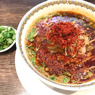 汁あり担々麺 + パクチー(雲林坊 秋葉原店)