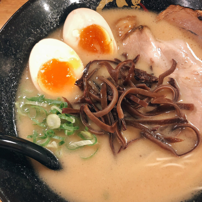 半熟煮卵ラーメン(らーめん二男坊 福岡パルコ店)