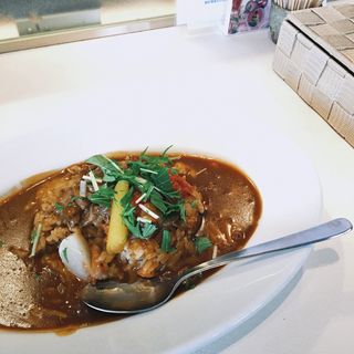 季節の野菜カレー 三元豚カツ＋カキフライ＋温泉卵＋特製トマト(太陽カレー)