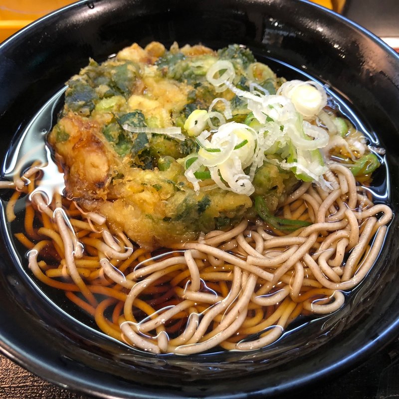 小松菜と枝豆天そば(菜の花そば 西船橋店 （【旧店名】彩花庵　西船橋店）)