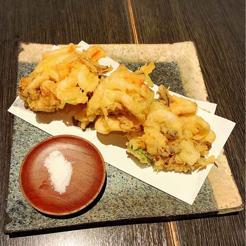 白えびと舞茸のかきあげ(酒菜竹のした  )