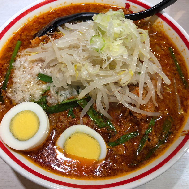 海老味噌北極+背脂(蒙古タンメン中本 目黒店 （もうこたんめんなかもと）)