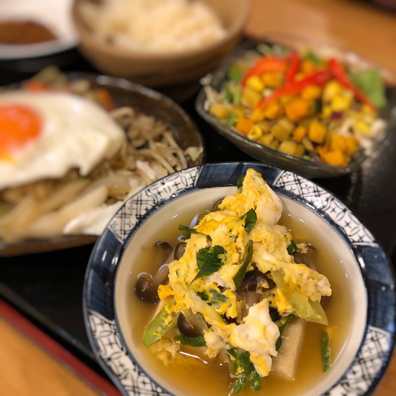 九条ねぎと長野県産しめじの高野玉子とじ(ザめしや 伊丹南)