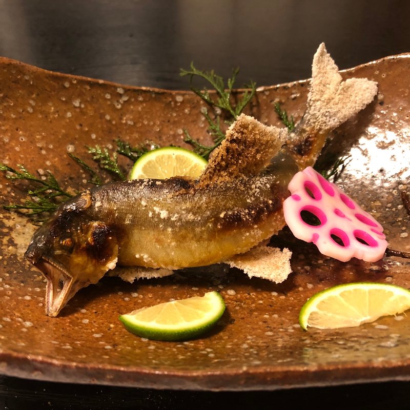 鮎の塩焼き(天守閣の宿　北橘温泉　たちばなの郷　城山)