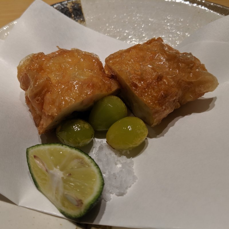 海老真丈、栗の東寺揚げ(みこころや )