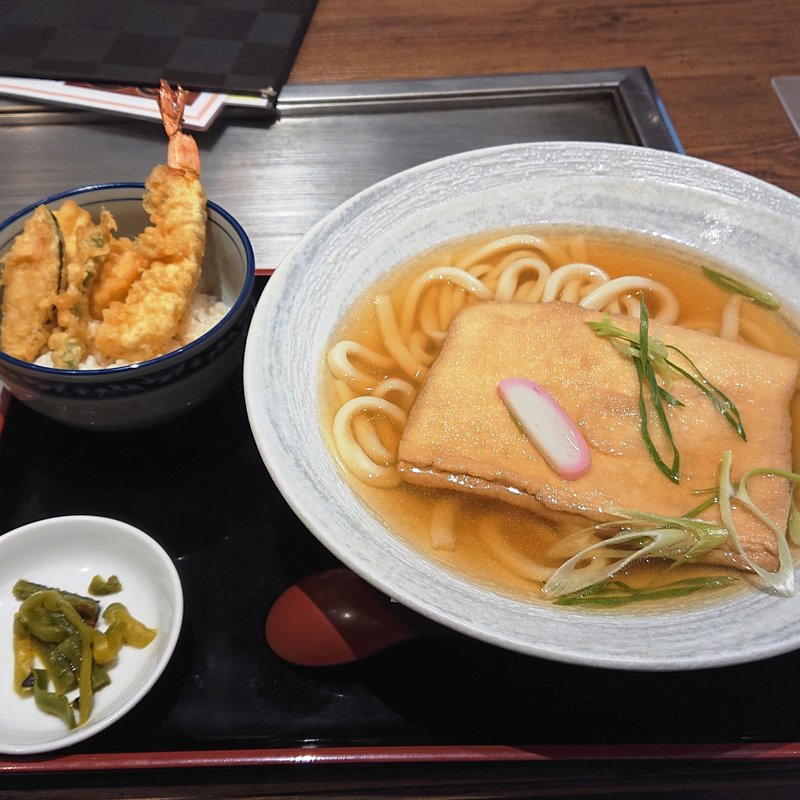 きつねうどんランチ(釜たけうどん めっせ熊 ラゾーナ川崎プラザ店)