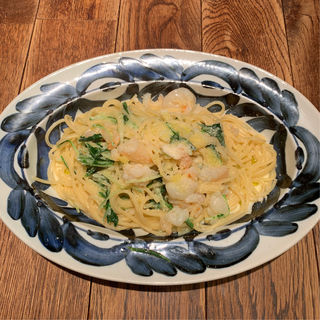 小エビと水菜のクリームスパゲティ(イタリア料理 Ore beate (オーレベアーテ))