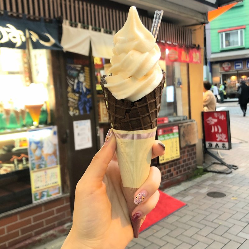 生乳おぐらあんソフト(今川焼 月島家 Tsukishimaya)