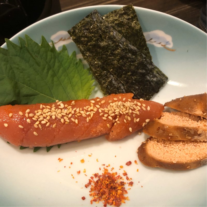 生めんたい子と燻製(博多もつ鍋浜や博多駅朝日ビル店)