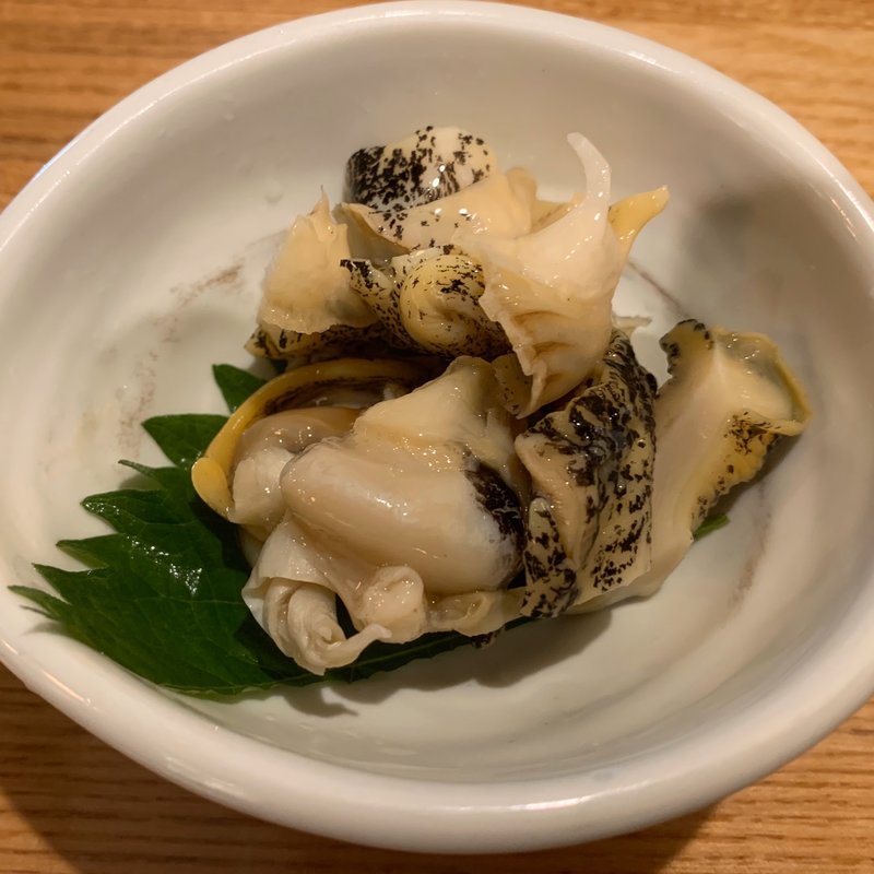 ツブ貝の醤油漬け(蔵元直送酒場 上よし)