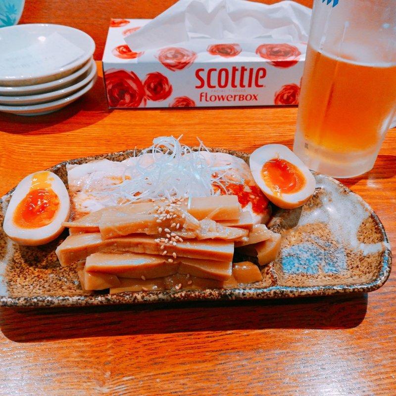 おつまみ三種盛(麺処とらたま)