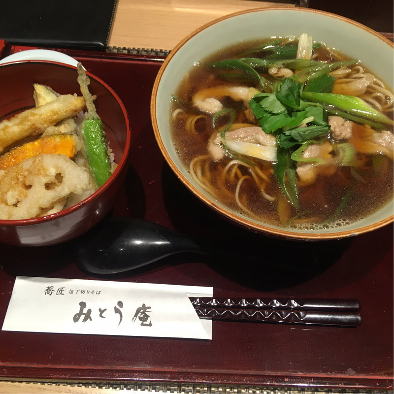 鴨南蛮&小野菜天丼(みとう庵 大手町店)
