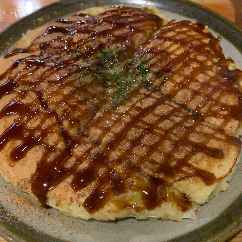 ミックス玉　イカ・エビ・ブタ(お好み焼 あさ山)