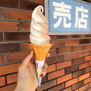 生乳バニラ×マロンミックスソフトクリーム(昭和記念公園　立川右売店)