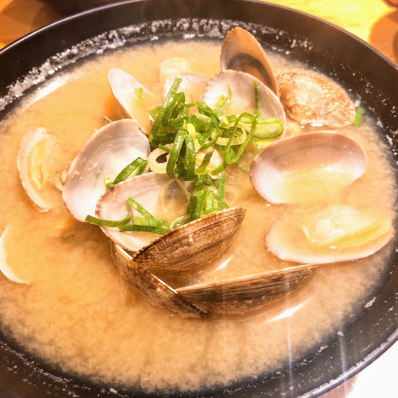 あさり味噌汁(天ぷら定食まきの 難波千日前店)