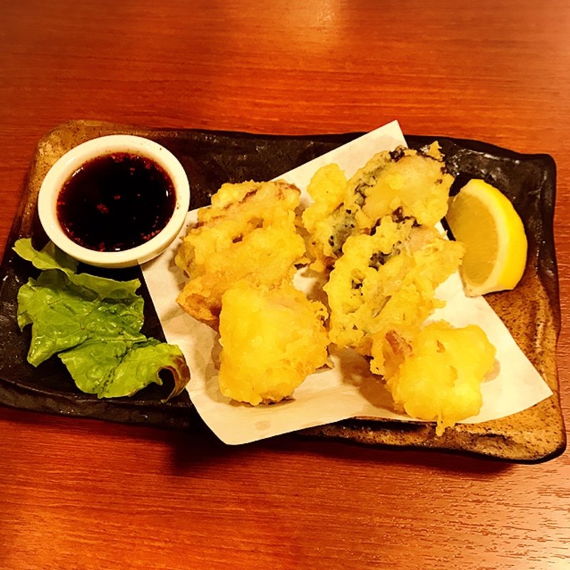 ホルモン天ぷらの盛り合わせ(ばってん八丁堀店)