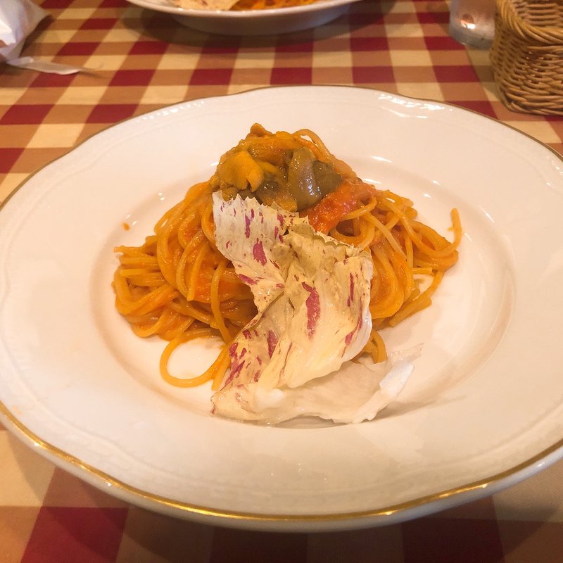 雲丹のトマトクリームパスタ(イルピアット カチャトラ)