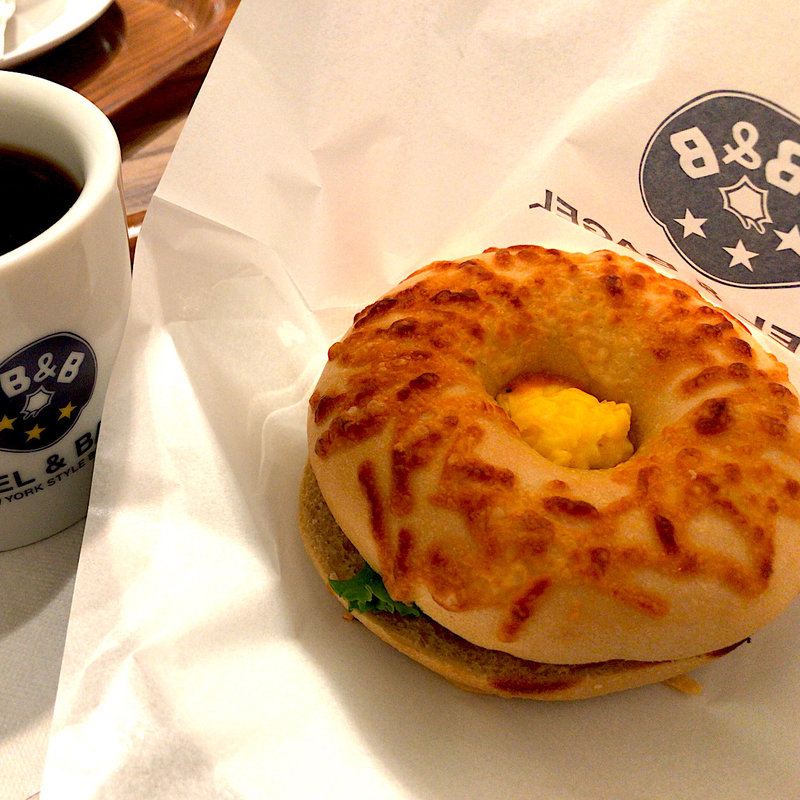 ベーコン＆チーズスクランブルエッグセット(ベーグル＆ベーグル エスパル仙台店 （BAGEL＆BAGEL）)