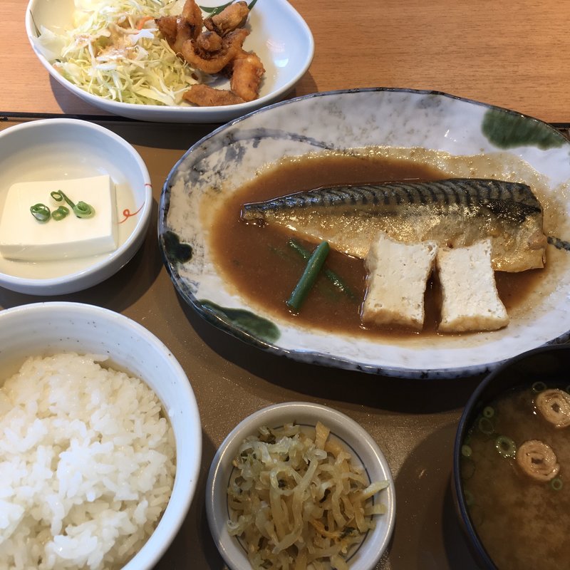 さばの味噌煮定食・いかの唐揚げ(やよい軒 鳥栖店 )