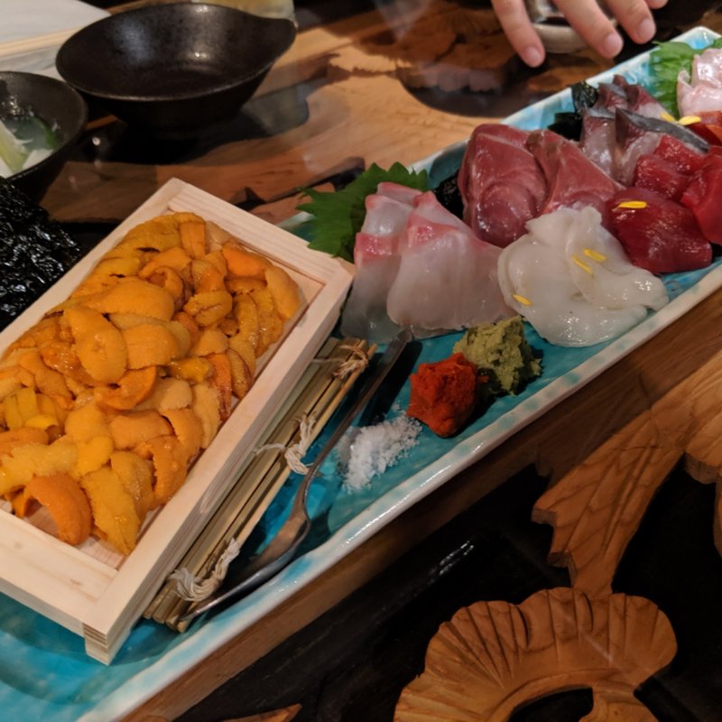 季節のお造り7種盛り合わせ(季楽酒場 おっきゃがり 福島)