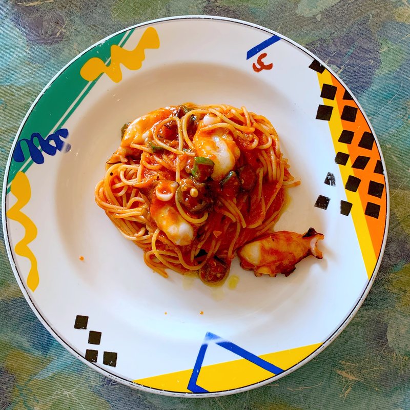 ランチセット(タコとおくらのトマトソースパスタ)(ラ・パスタ陶 和光店)