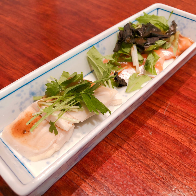 鮮魚と蒸し鶏のカルパッチョ(仁木家 三田 蕎麦とフレンチ)