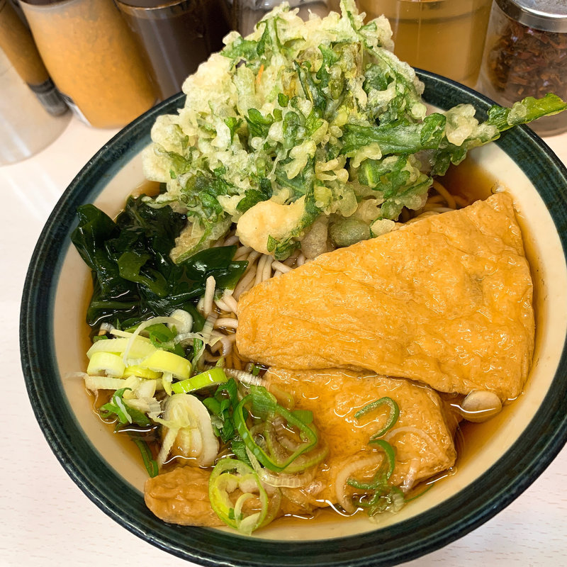 きつねそば、春菊天(三松 )