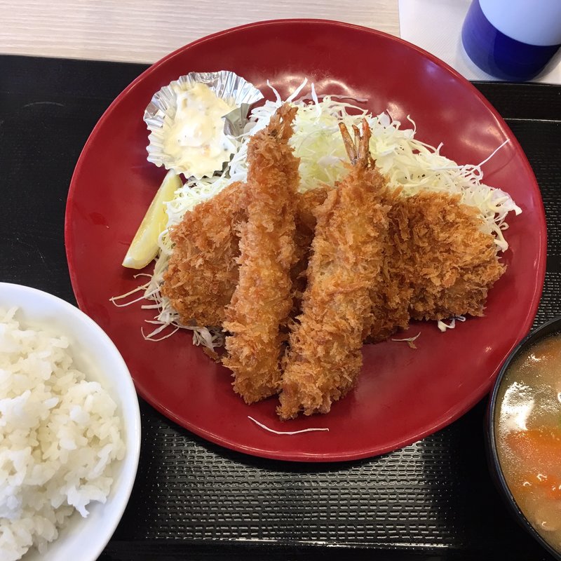 海老・ロースカツ定食(かつや 太宰府大佐野店)