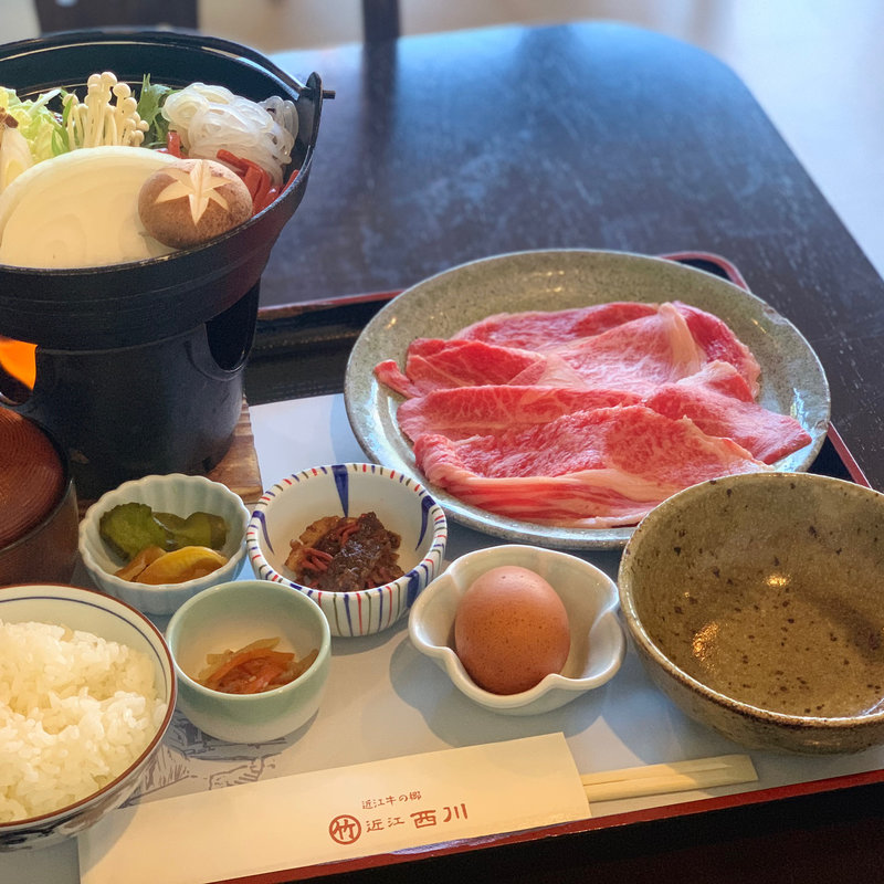 近江牛お昼のすきやき(まるたけ近江西川)
