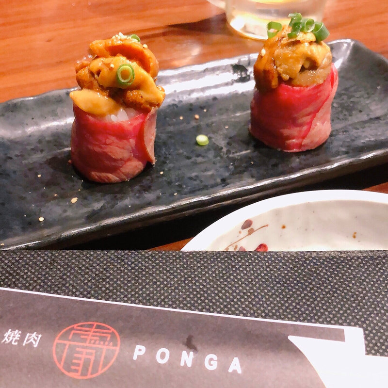 ウニのせ肉軍艦(焼肉 本家 Ponga （ポンガ）)