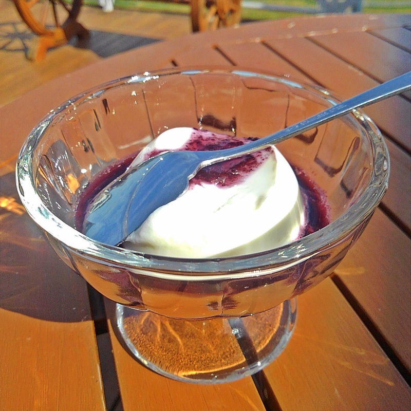 ババロアのベリーソースかけ(べ～ごこハウス )