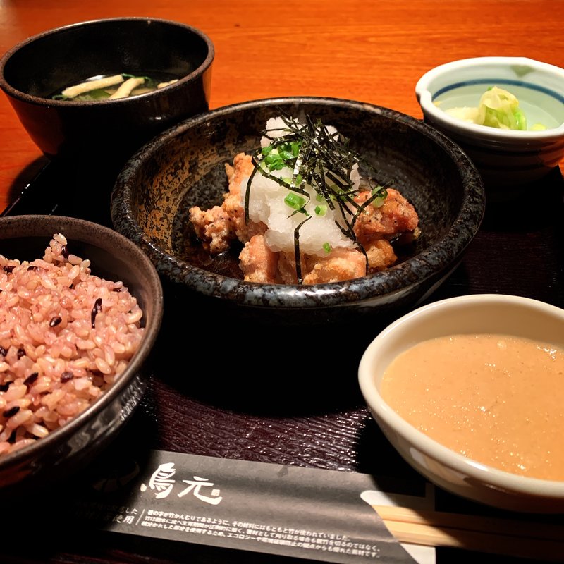 揚げ若鶏定食(鳥元 中目黒店 （とりげん))