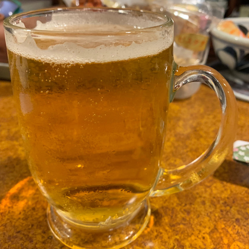 アサヒドライ樽生ビール中ジョッキ(なると 鷹ノ子店)