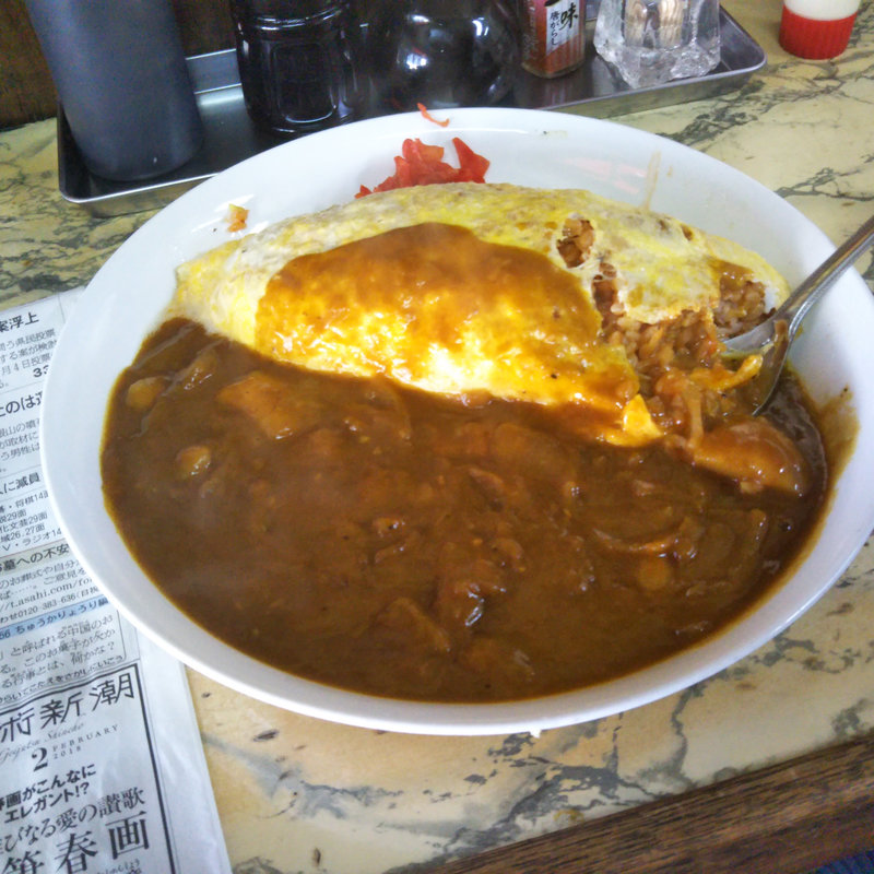 オムカレー(波打食堂)