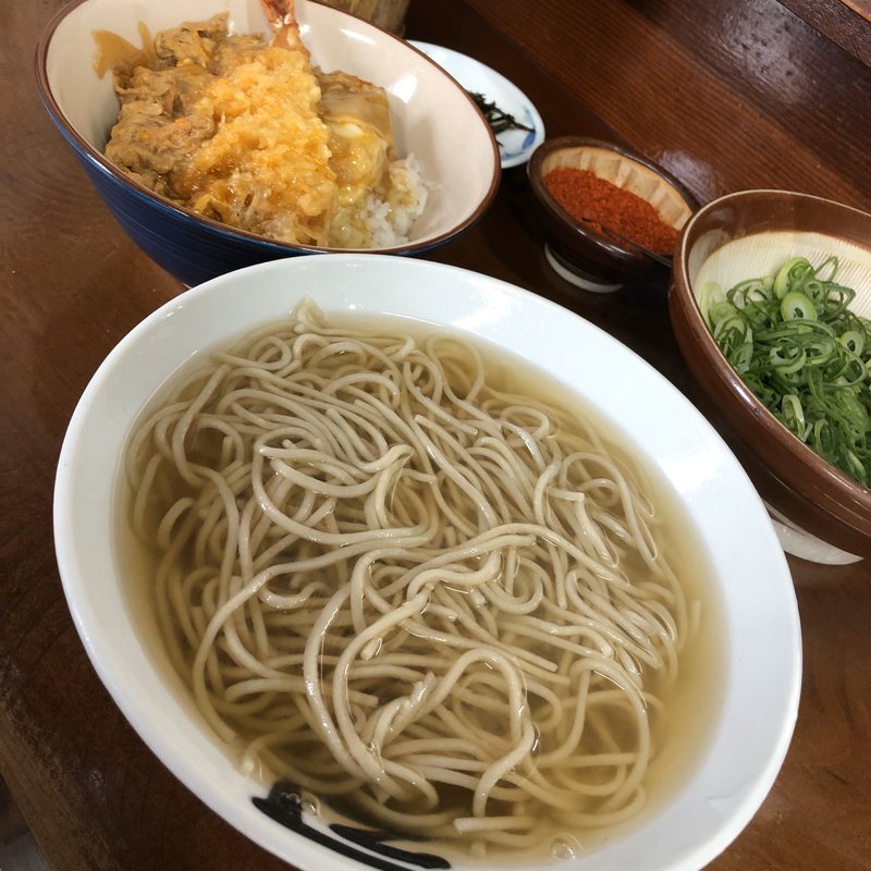 そばミニ天丼セット(かねいしうどん)