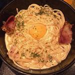 カマンベールチーズとカリカリベーコンのカルボナーラ(洋麺屋 五右衛門 川崎アゼリア店)