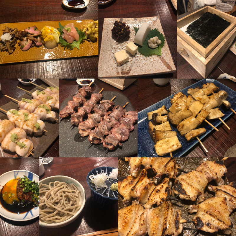  蕎麦屋のおつまみ炭火焼鳥コース 8品 (馥や)