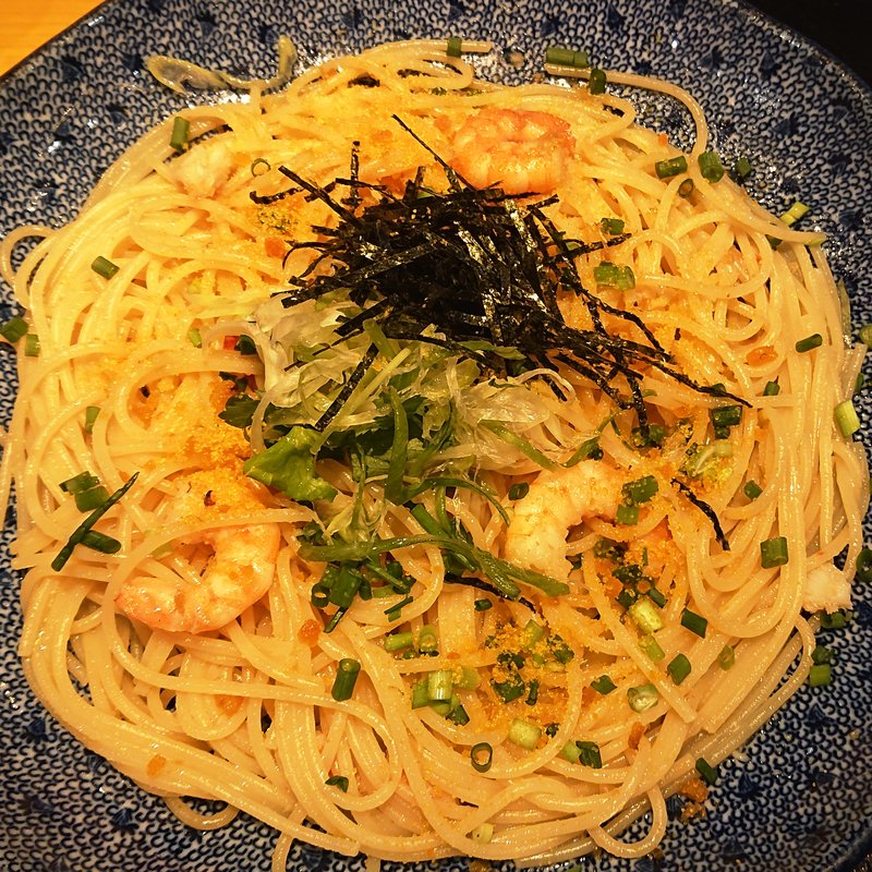 ズワイガニと海老と本からすみのアーリオオーリオ(洋麺屋 五右衛門 川崎アゼリア店)