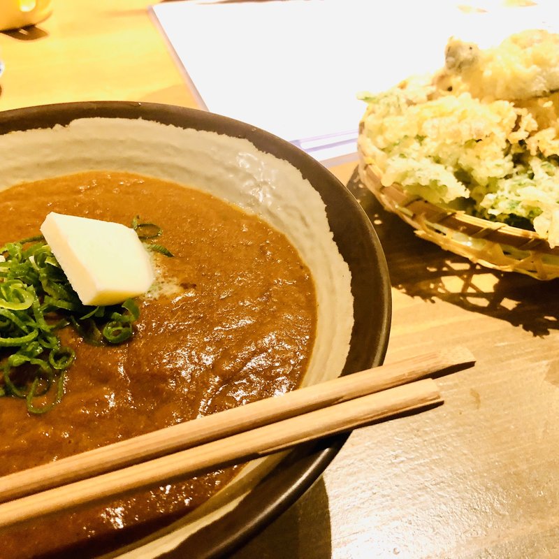 カレーうどん＆季節の野菜天(大福池袋)