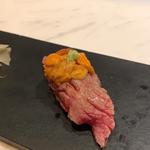 極上　和牛と雲丹(KINKA sushi bar izakaya 六本木)