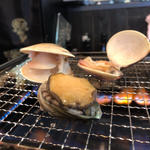 貝焼きセット(アワビとハマグリ)