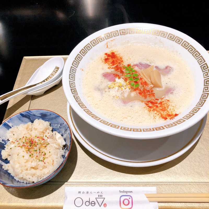 鯛白湯とろり、鯛めしセット(鯛白湯らーめん ○ｄｅ▽)