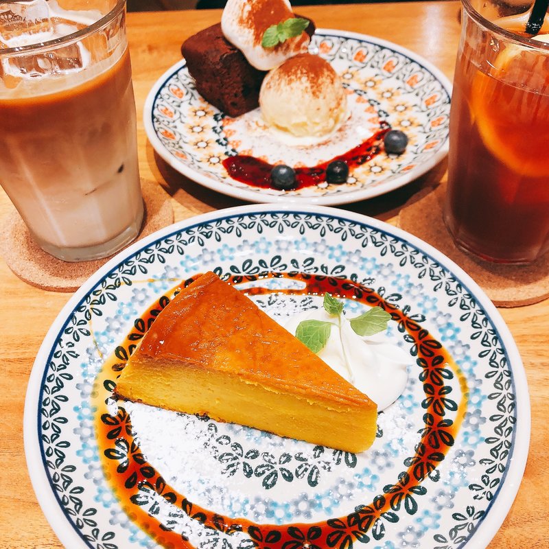 かぼちゃプリン　ドリンクセット(カフェ フレディ)