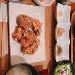 米粉唐揚げ卵かけご飯