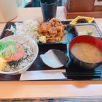 ネギトロ丼&焼肉定食