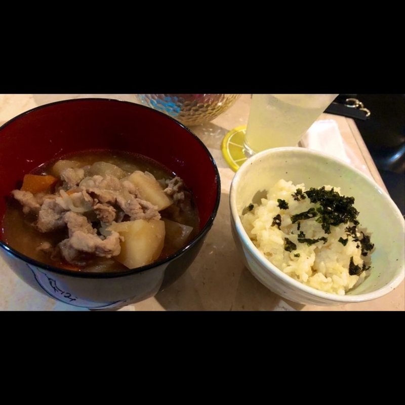 肉じゃがの雑炊(檸檬 )